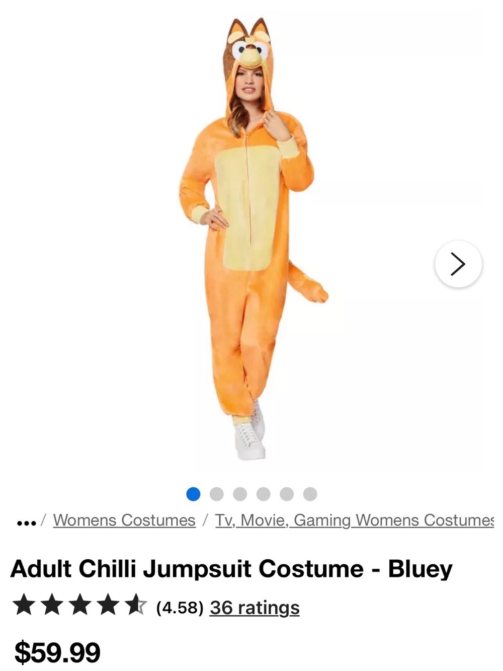 Adult Chilli Jumpsuit Costume - Sm/Md